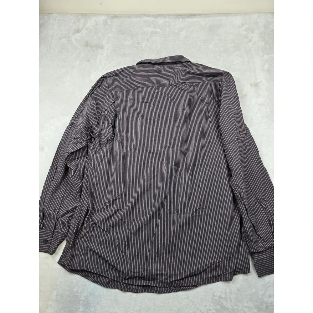 The North Face‎ Shirt Mens XL Black Red Striped Nylon Hiking Outdoor AJDY